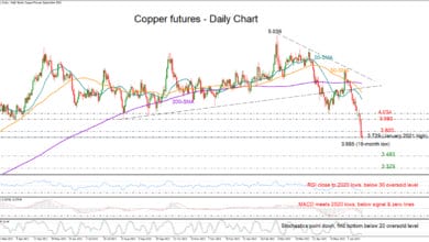 Copper plummets to 16-month low; bearish but oversold