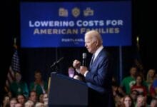 Biden, campaigning for Oregon’s Kotek, warns about Trump’s impact on states