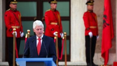On Albania visit, Bill Clinton meets Clintons and Hillarys of Kosovo