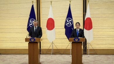 Japanese PM heads to NATO to warn of East Asia risks