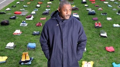 Actor Idris Elba leads knife crime campaign with symbolic display